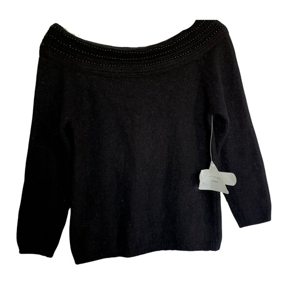 Vintage Christopher A Black Beaded Sweater - Size M, 1990s Style, New with Tags - Picture 1 of 4